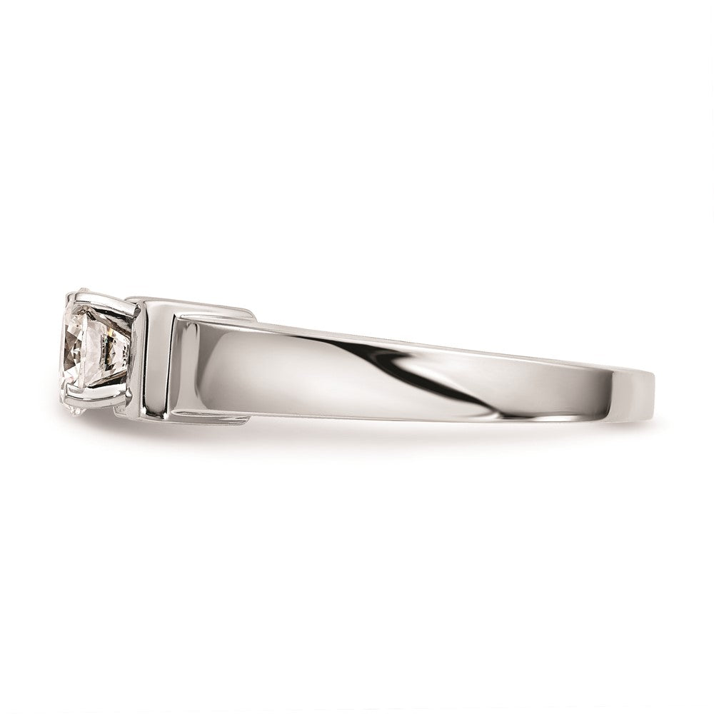 14k White Gold Peg Set 5.5mm Wide Solitaire Engagement Ring Mounting