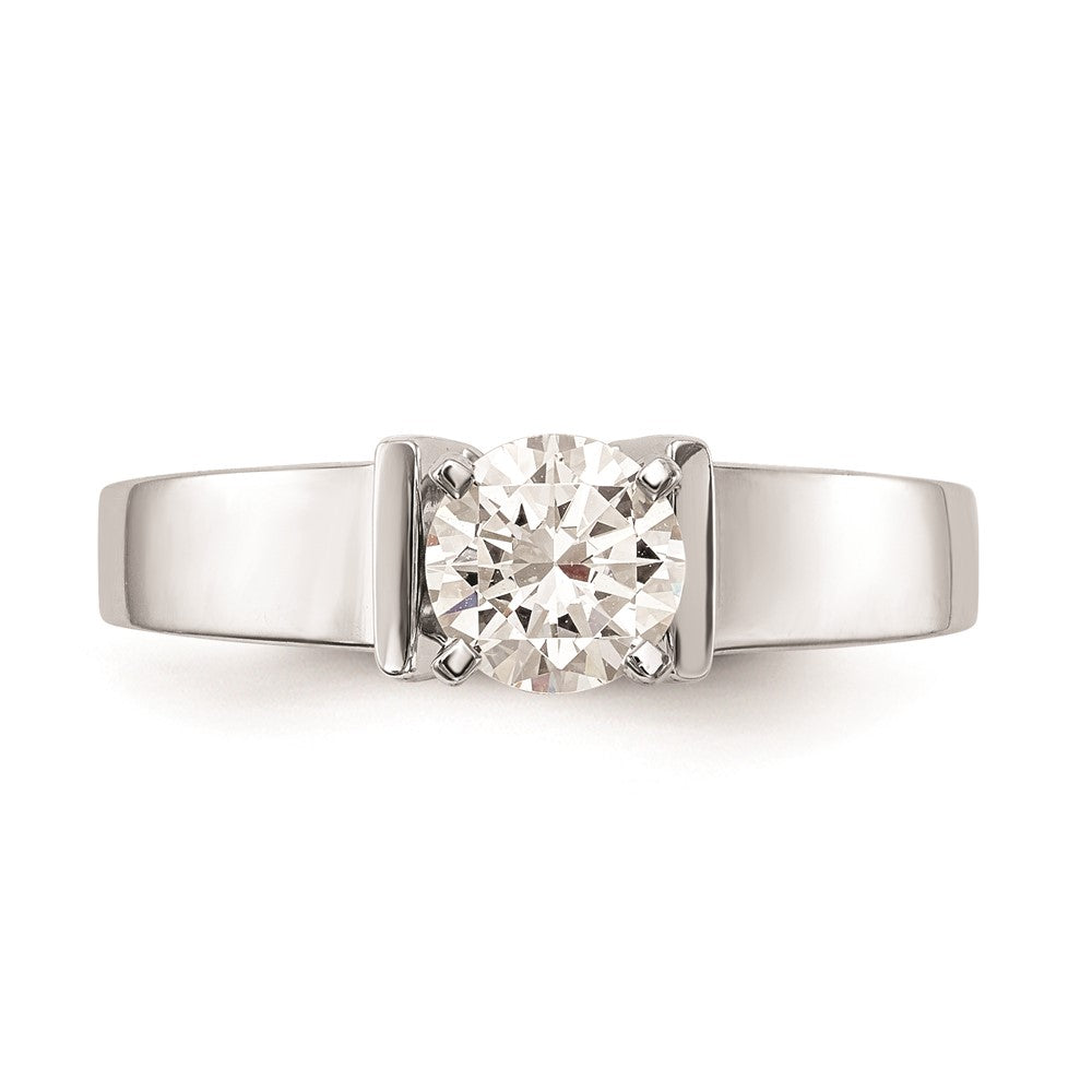 14k White Gold Peg Set 5.5mm Wide Solitaire Engagement Ring Mounting