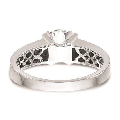 14k White Gold Peg Set 5.5mm Wide Solitaire Engagement Ring Mounting