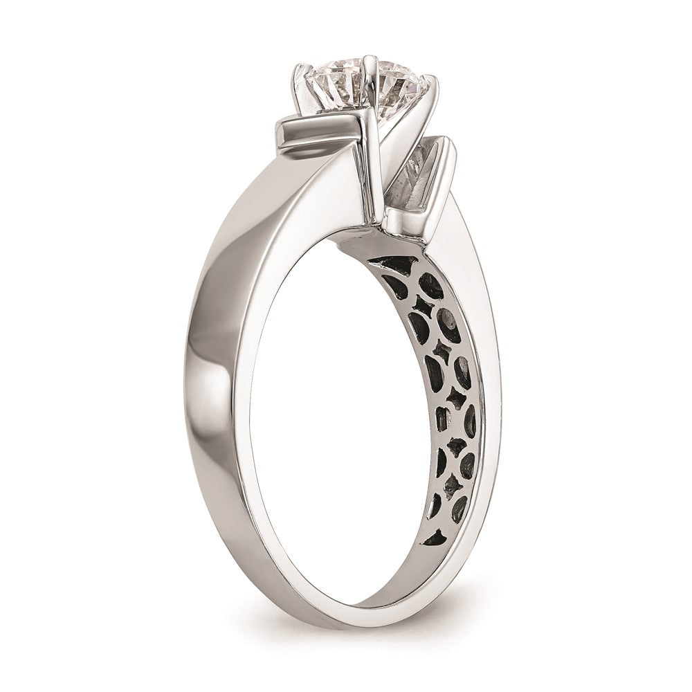 14k White Gold Peg Set 5.5mm Wide Solitaire Engagement Ring Mounting