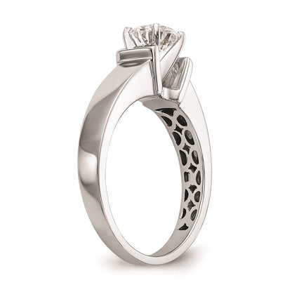 14k White Gold Peg Set 5.5mm Wide Solitaire Engagement Ring Mounting