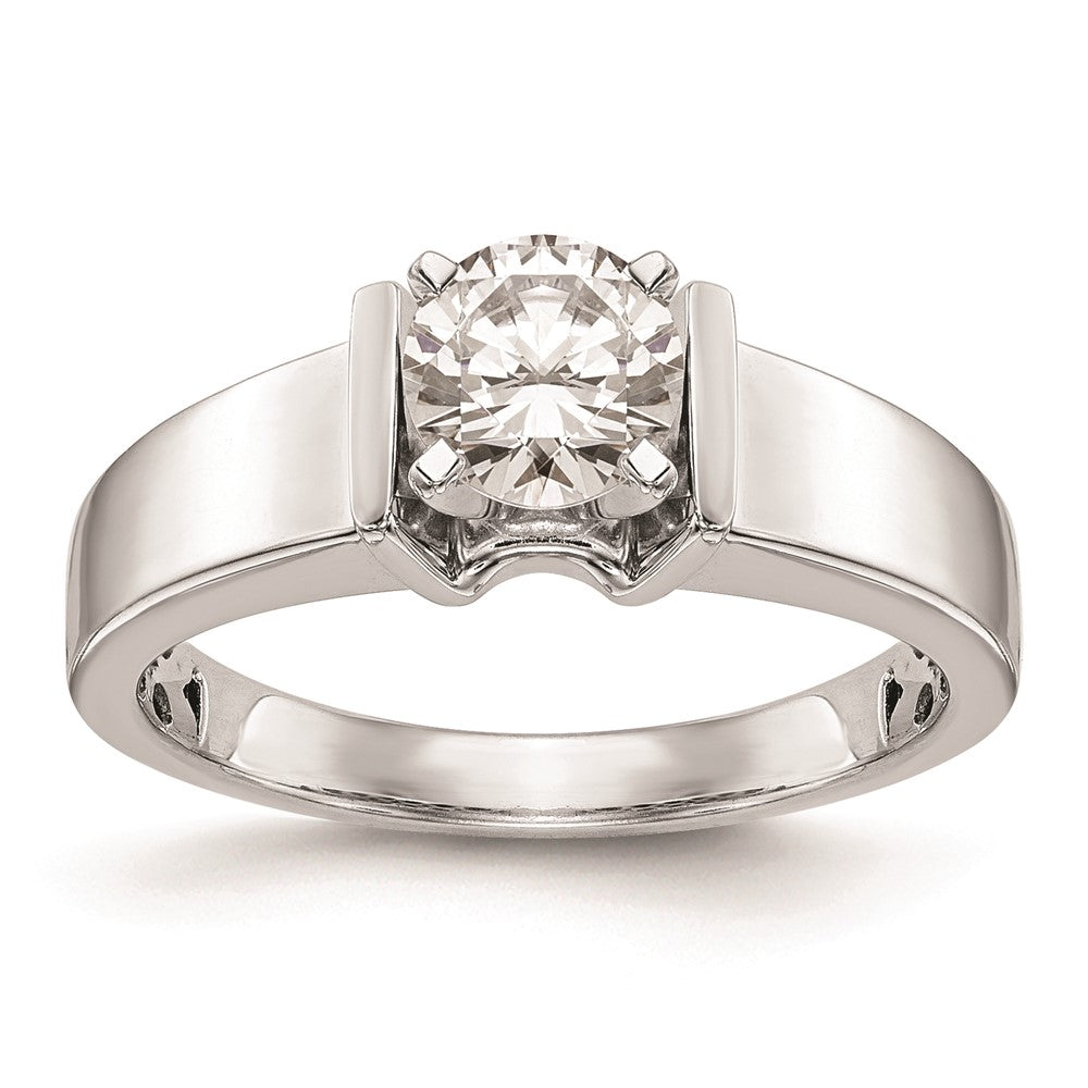 14k White Gold Peg Set 5.5mm Wide Solitaire Engagement Ring Mounting