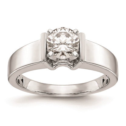 14k White Gold Peg Set 5.5mm Wide Solitaire Engagement Ring Mounting