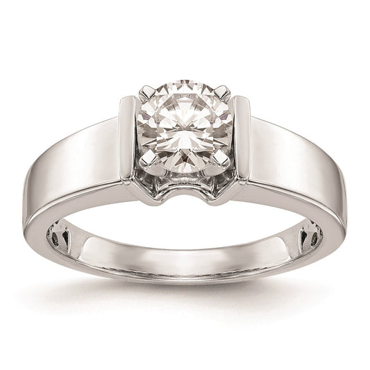 14k White Gold Peg Set 5.5mm Wide Solitaire Engagement Ring Mounting