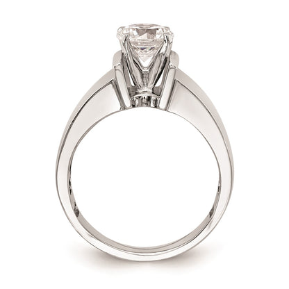 14k White Gold Peg Set 7.2mm Wide Solitaire Engagement Ring Mounting