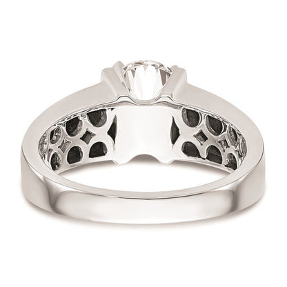 14k White Gold Peg Set 7.2mm Wide Solitaire Engagement Ring Mounting