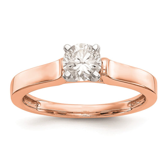 14k Rose Gold Peg Set 3.00mm Wide Solitaire Engagement Ring Mounting