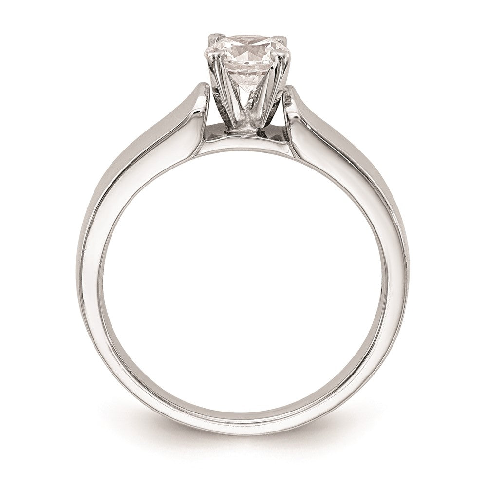 14k White Gold Peg Set 4.5mm Wide Solitaire Engagement Ring Mounting