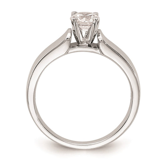 14k White Gold Peg Set 4.5mm Wide Solitaire Engagement Ring Mounting