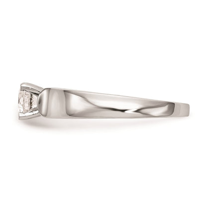 14k White Gold Peg Set 4.5mm Wide Solitaire Engagement Ring Mounting