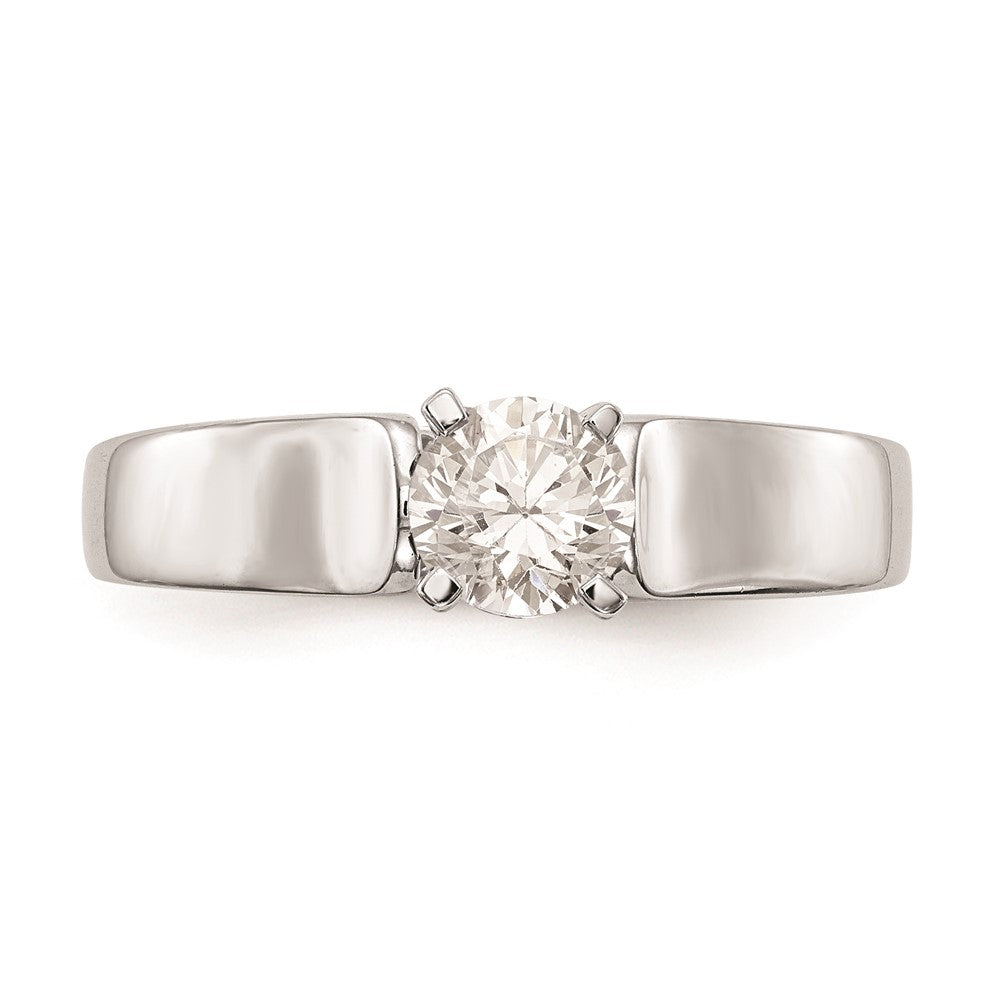 14k White Gold Peg Set 4.5mm Wide Solitaire Engagement Ring Mounting