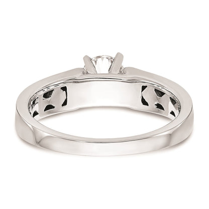 14k White Gold Peg Set 4.5mm Wide Solitaire Engagement Ring Mounting