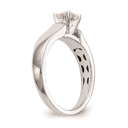14k White Gold Peg Set 4.5mm Wide Solitaire Engagement Ring Mounting