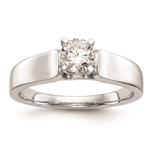 14k White Gold Peg Set 4.5mm Wide Solitaire Engagement Ring Mounting