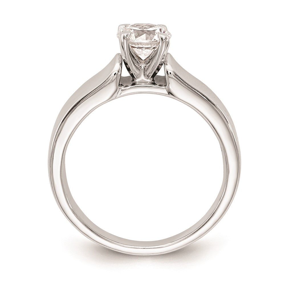 14k White Gold Peg Set 5.2mm Wide Solitaire Engagement Ring Mounting