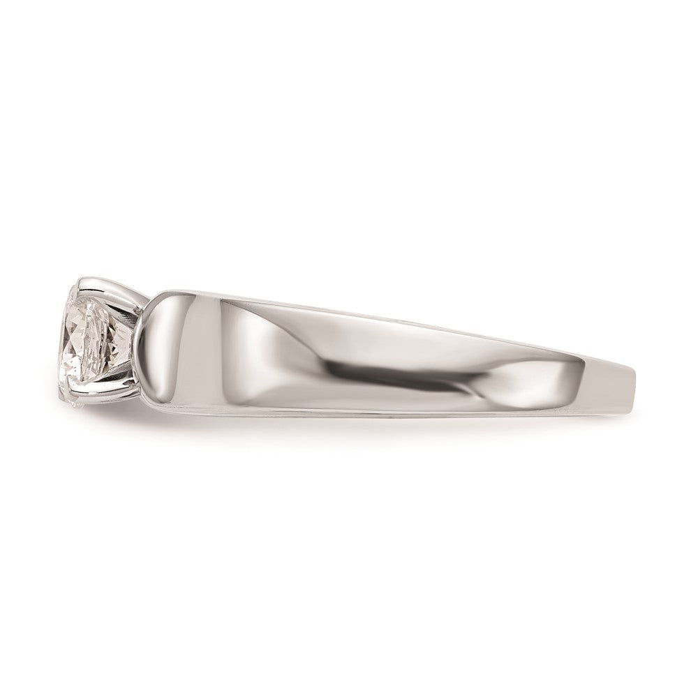 14k White Gold Peg Set 5.2mm Wide Solitaire Engagement Ring Mounting