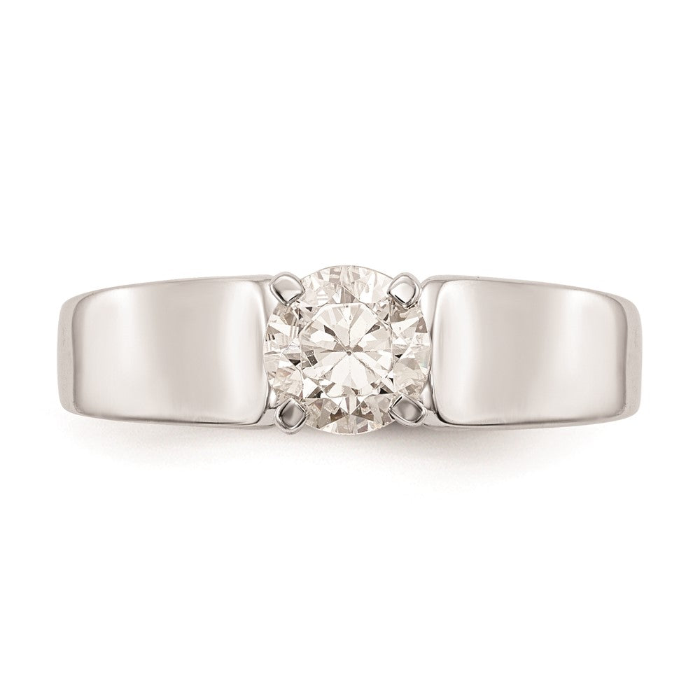 14k White Gold Peg Set 5.2mm Wide Solitaire Engagement Ring Mounting