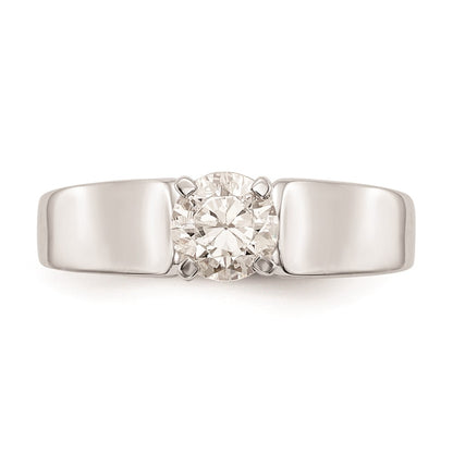 14k White Gold Peg Set 5.2mm Wide Solitaire Engagement Ring Mounting