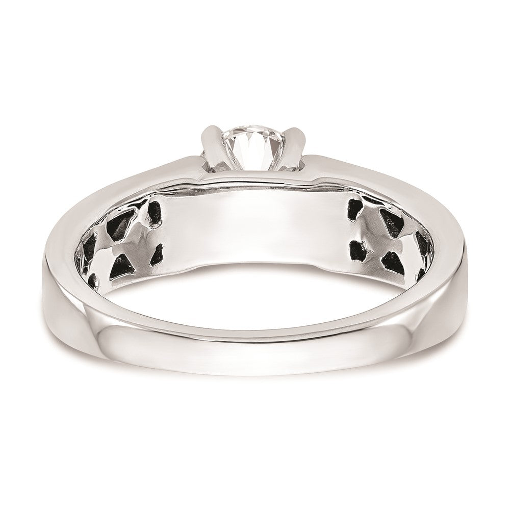 14k White Gold Peg Set 5.2mm Wide Solitaire Engagement Ring Mounting