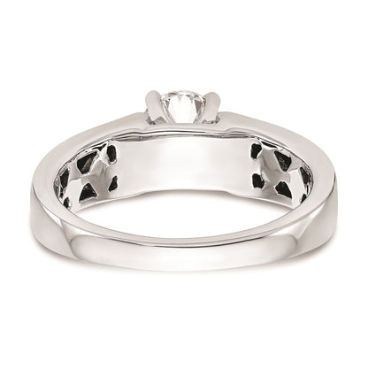 14k White Gold Peg Set 5.2mm Wide Solitaire Engagement Ring Mounting