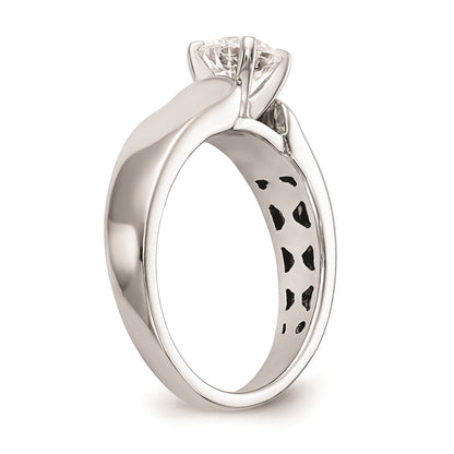 14k White Gold Peg Set 5.2mm Wide Solitaire Engagement Ring Mounting