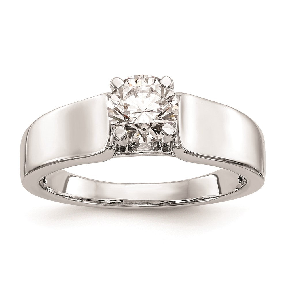 14k White Gold Peg Set 5.2mm Wide Solitaire Engagement Ring Mounting