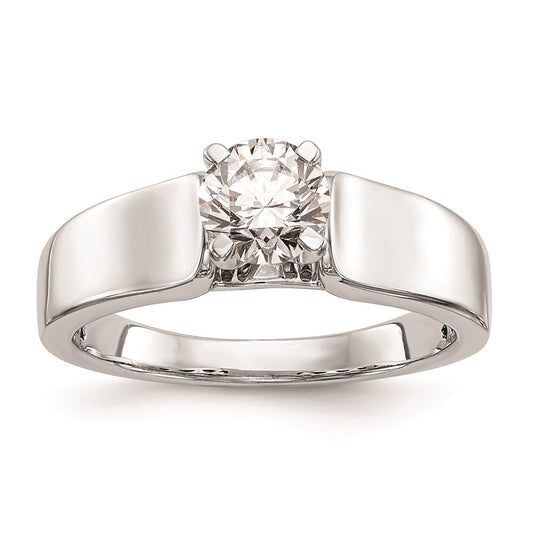 14k White Gold Peg Set 5.2mm Wide Solitaire Engagement Ring Mounting