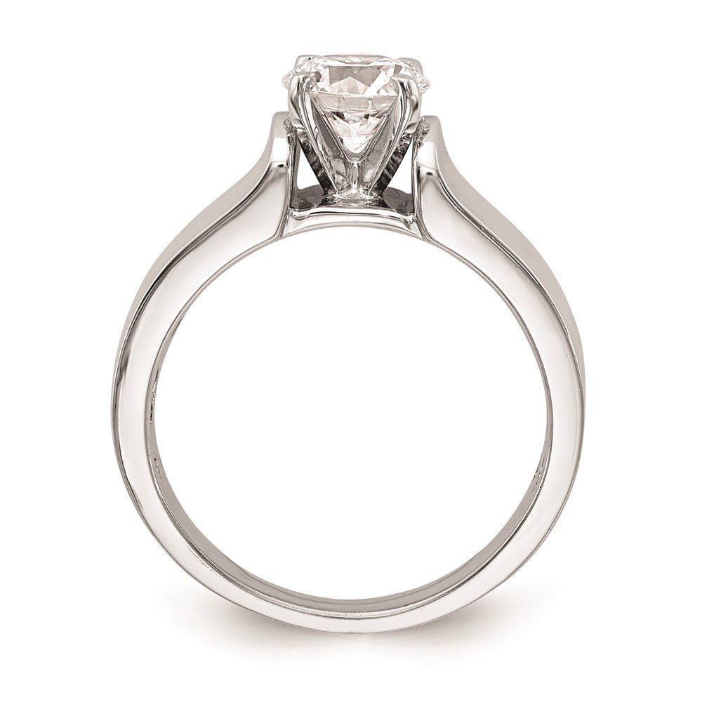 14k White Gold Peg Set 6.5mm Wide Solitaire Engagement Ring Mounting