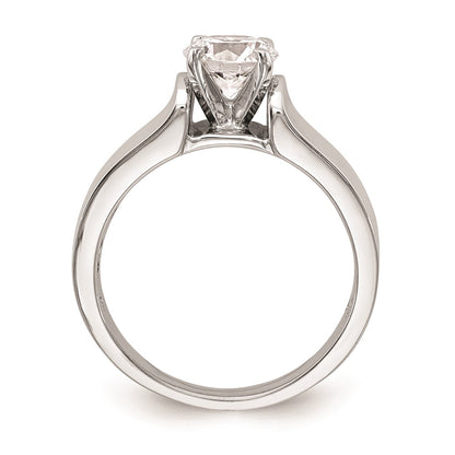 14k White Gold Peg Set 6.5mm Wide Solitaire Engagement Ring Mounting