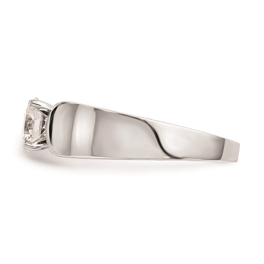 14k White Gold Peg Set 6.5mm Wide Solitaire Engagement Ring Mounting