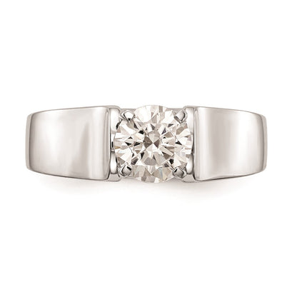 14k White Gold Peg Set 6.5mm Wide Solitaire Engagement Ring Mounting