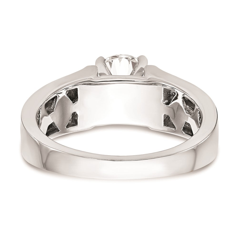 14k White Gold Peg Set 6.5mm Wide Solitaire Engagement Ring Mounting