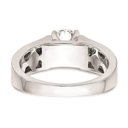14k White Gold Peg Set 6.5mm Wide Solitaire Engagement Ring Mounting