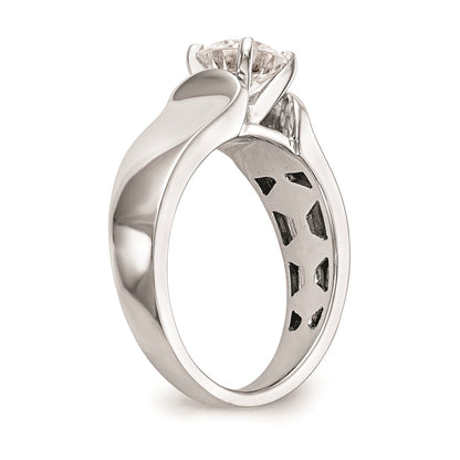 14k White Gold Peg Set 6.5mm Wide Solitaire Engagement Ring Mounting
