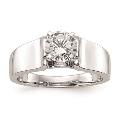 14k White Gold Peg Set 6.5mm Wide Solitaire Engagement Ring Mounting