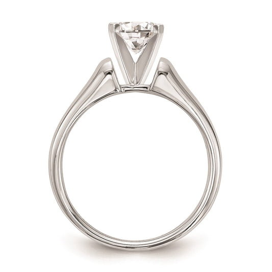 14k White Gold Peg Set 4.8mm Solitaire Engagement Ring Mounting