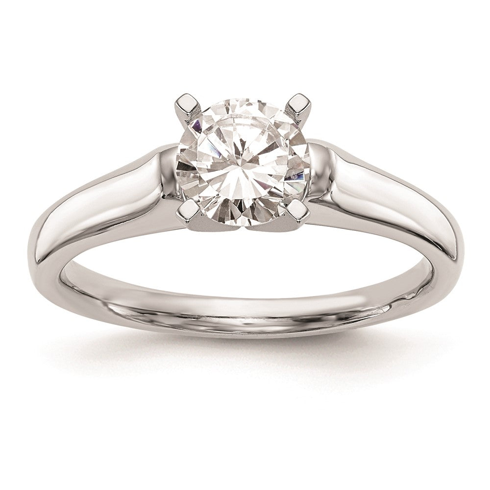 14k White Gold Peg Set 4.8mm Solitaire Engagement Ring Mounting