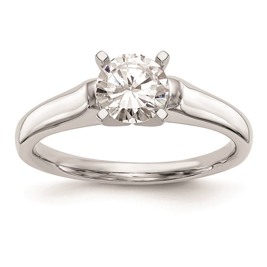 14k White Gold Peg Set 4.8mm Solitaire Engagement Ring Mounting