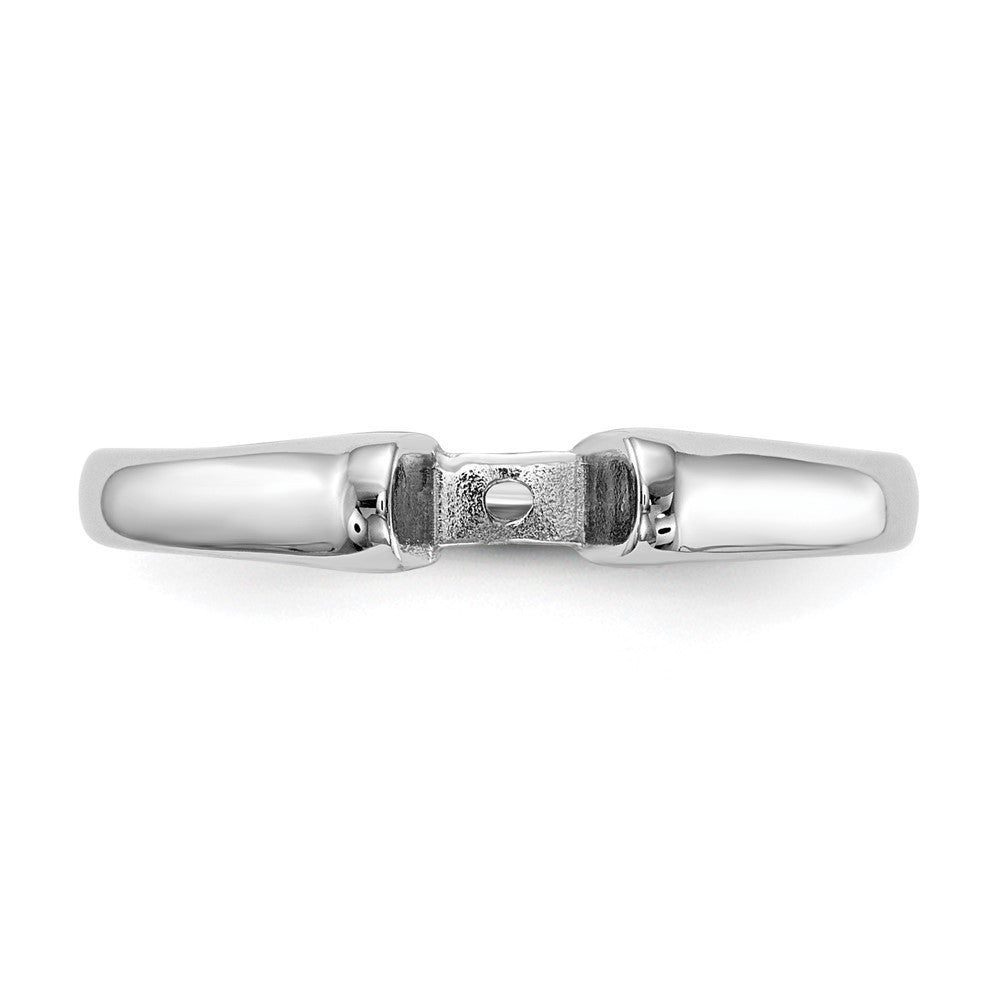 14k White Gold Peg Set 3.1mm Solitaire Engagement Ring Mounting