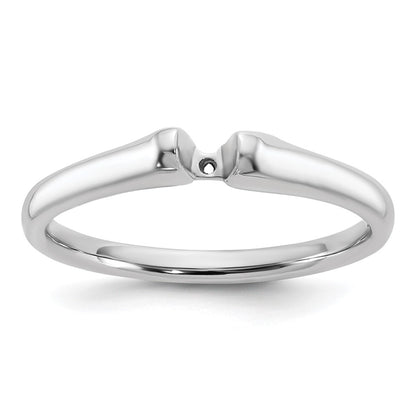 14k White Gold Peg Set 3.1mm Solitaire Engagement Ring Mounting