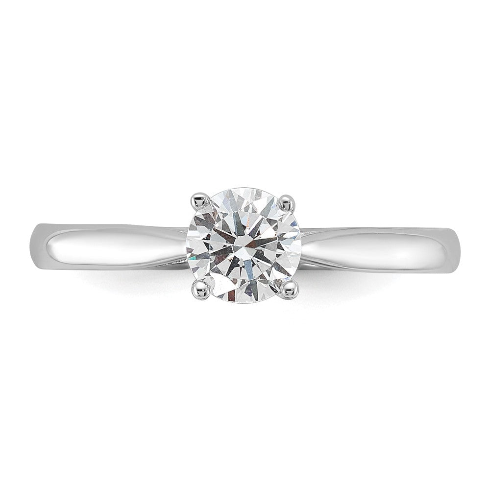14k White Gold Peg Set 5.00mm Solitaire Engagement Ring Mounting