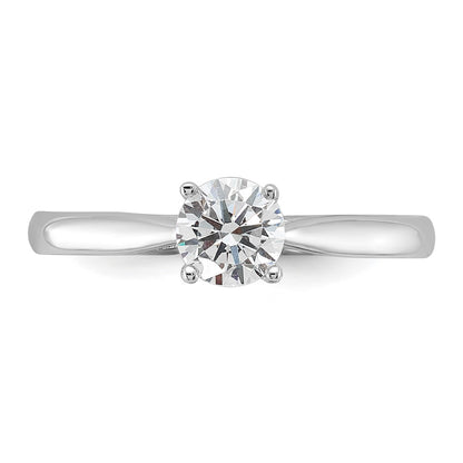 14k White Gold Peg Set 5.00mm Solitaire Engagement Ring Mounting
