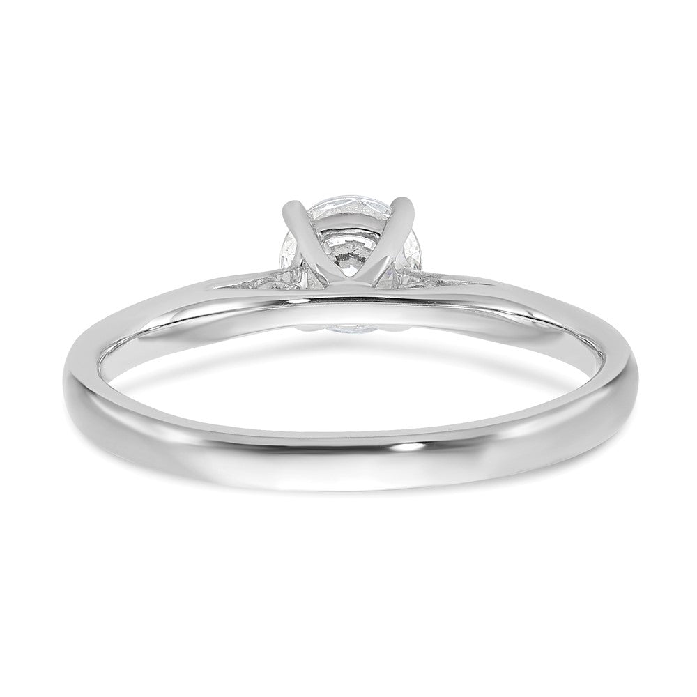 14k White Gold Peg Set 5.00mm Solitaire Engagement Ring Mounting