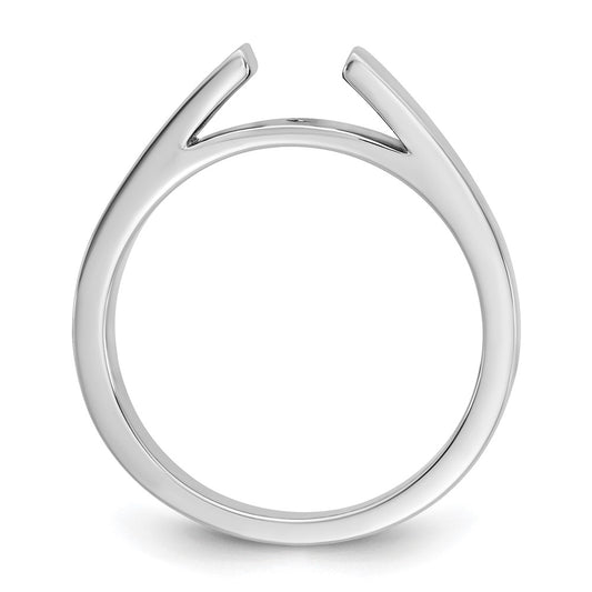 14k White Gold Peg Set 3.8mm Solitaire Engagement Ring Mounting