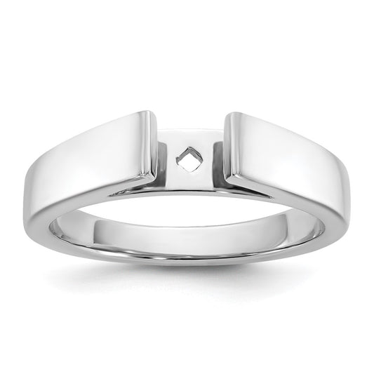 14k White Gold Peg Set 3.8mm Solitaire Engagement Ring Mounting