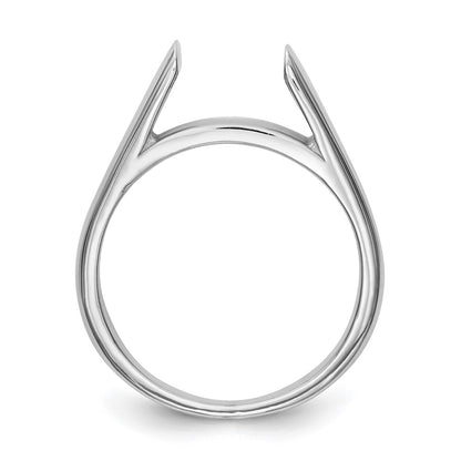 14k White Gold Peg Set 6.5mm Solitaire Engagement Ring Mounting