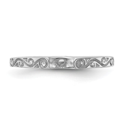 14k White Gold Peg Set Vintage Solitaire Engagement Ring Mounting
