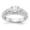 14k White Gold Peg Set Vintage Solitaire Engagement Ring Mounting