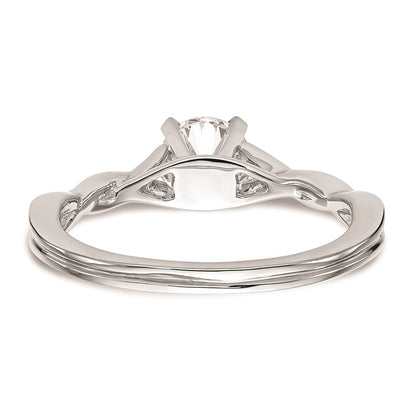 14k White Gold Twist Solitaire Peg Set Engagement Ring Mounting