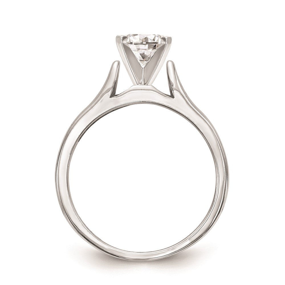 14k White Gold Peg Set 2.5mm Wide Solitaire Engagement Ring Mounting